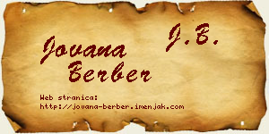 Jovana Berber vizit kartica